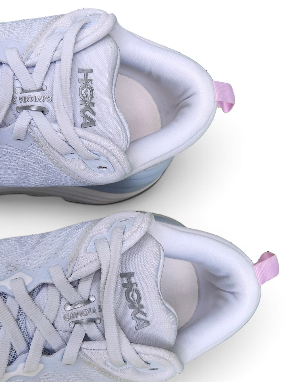 Hoka Gaviota 5 Women's White Light Blue Athletic Running Cushoned Sneakers Shoes - Picture 13 of 16